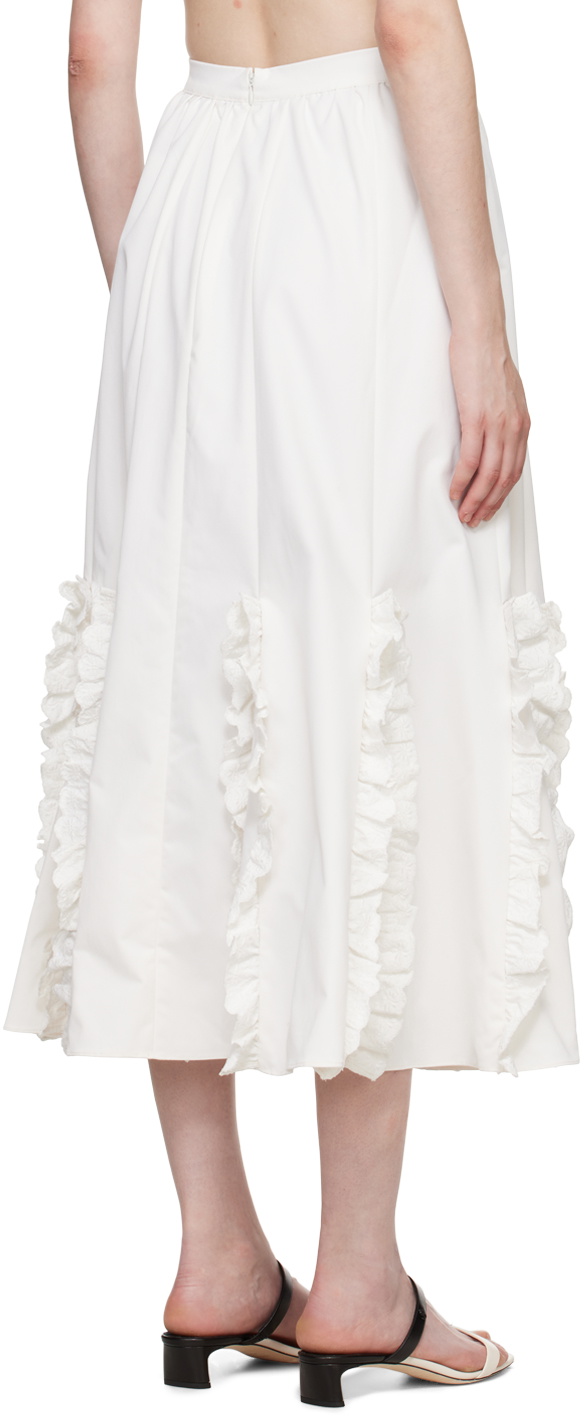 Kika Vargas White Lorella Midi Skirt