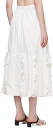 Kika Vargas White Lorella Midi Skirt