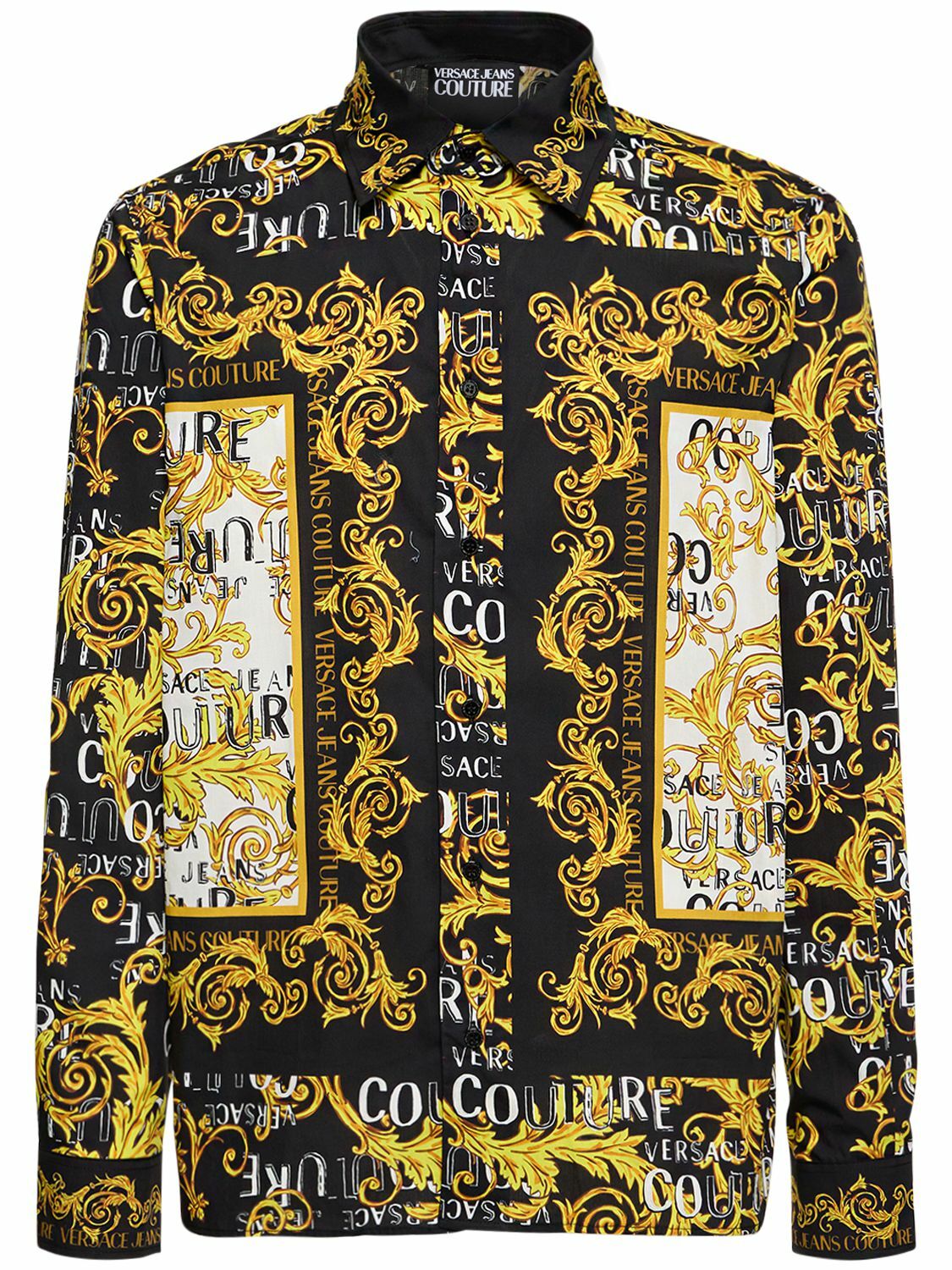 VERSACE JEANS COUTURE - Baroque Print Cotton Poplin Shirt Versace