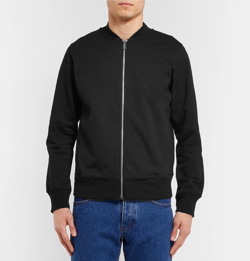 PS by Paul Smith - Organic Loopback Cotton-Jersey Bomber Jacket - Men -  Black PS by Paul Smith