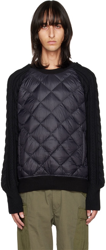 Photo: TAION Black Quilted Down Sweatshirt