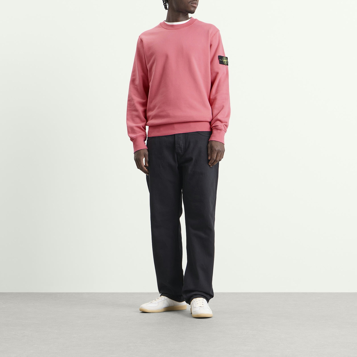 Stone Island Men's Organic Cotton Fleece Sweatshirt in Geranium