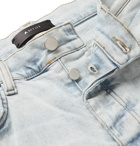 AMIRI - Grateful Dead Skinny-Fit Embroidered Distressed Stretch-Denim Jeans - Blue