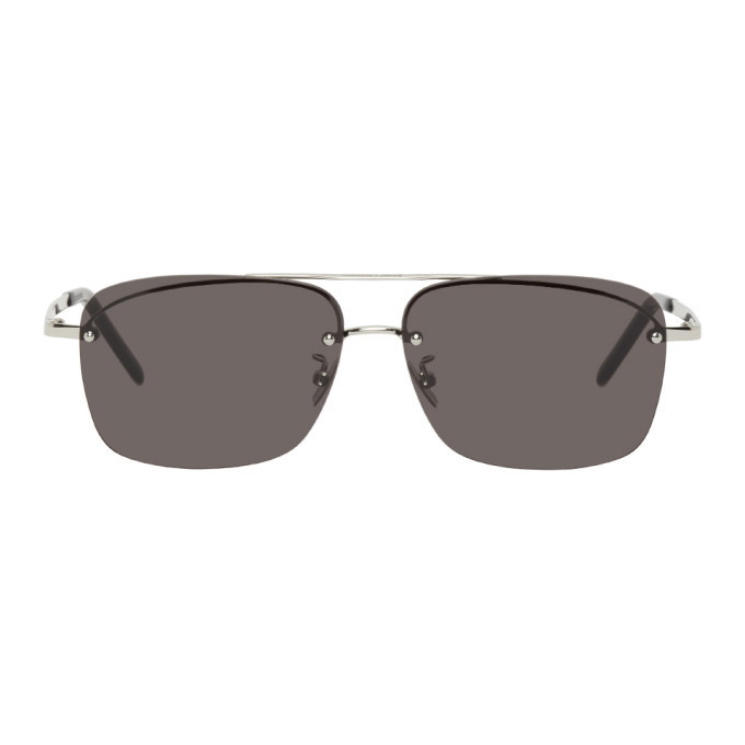 Photo: Saint Laurent Silver and Black SL 417 Sunglasses