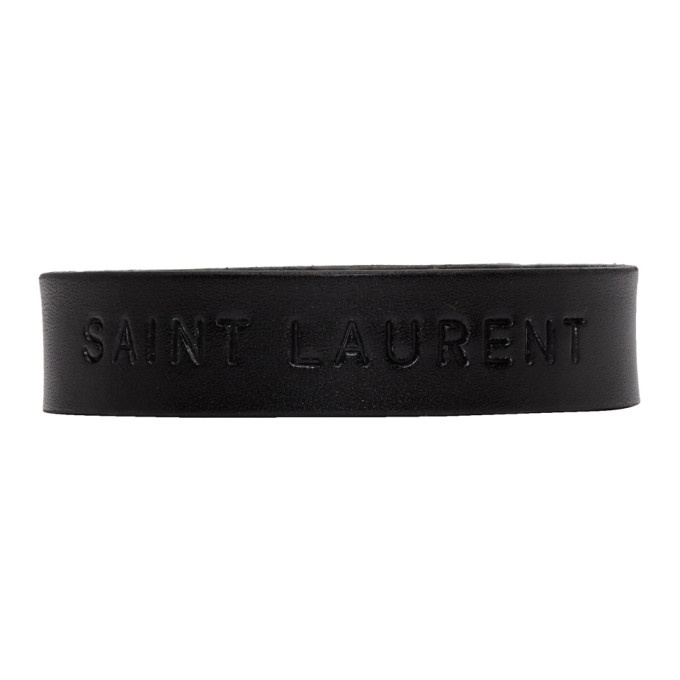 Photo: Saint Laurent Black Snap Leather Bracelet