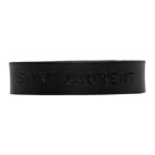 Saint Laurent Black Snap Leather Bracelet