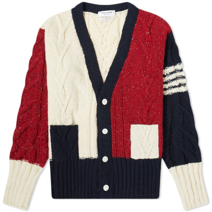 Photo: Thom Browne Fun Mix Aran Cable Cardigan