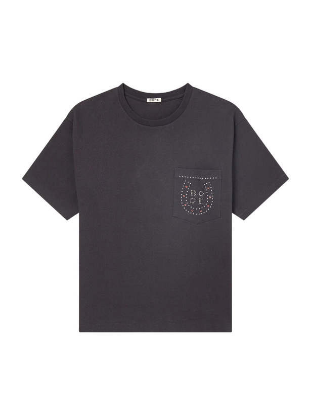Photo: BODE - Studded Cotton-Jersey T-Shirt - Black