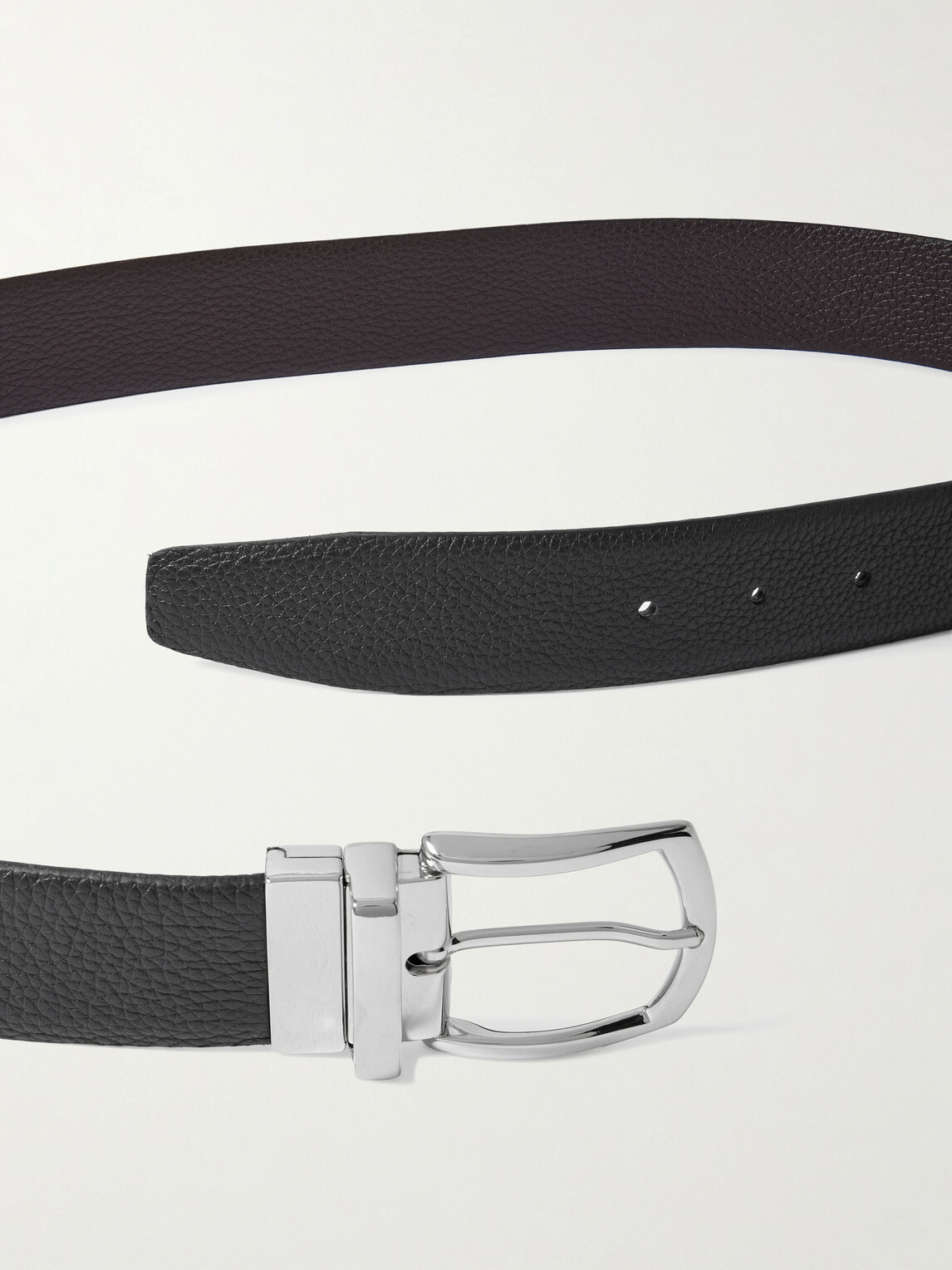 Anderson's - 3.5cm Full-Grain Leather Belt - Black