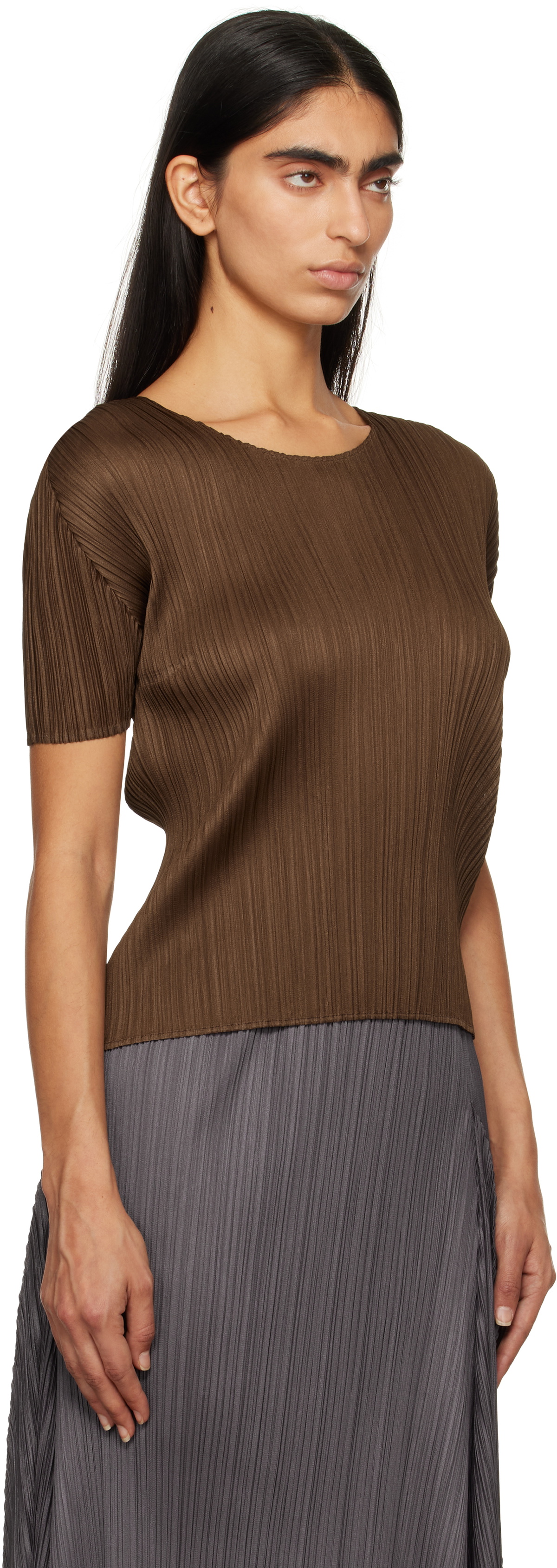 Pleats please colorful basics 2 #3 tops 0 New Colorful Brown by