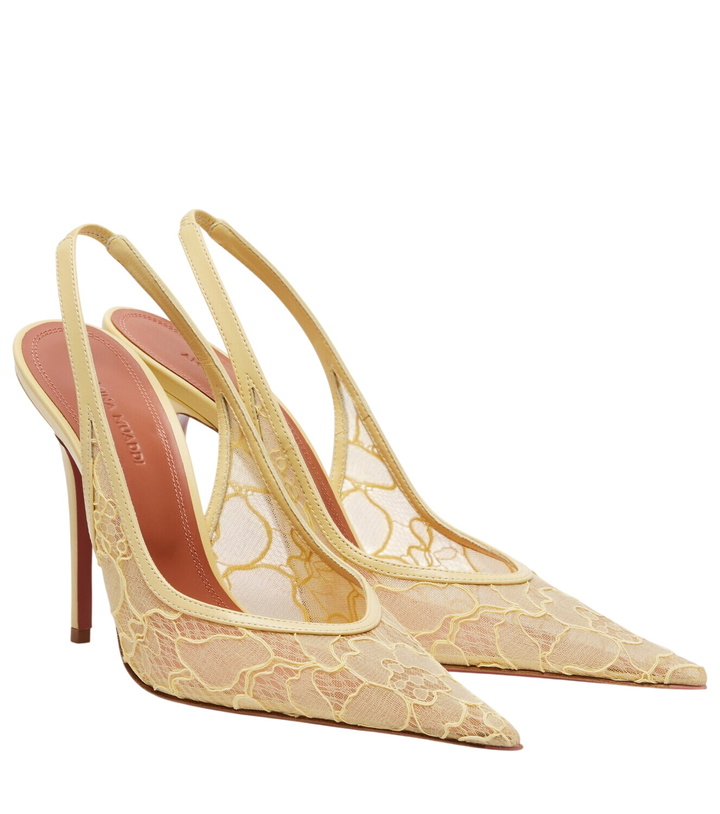 Photo: Amina Muaddi Anok lace slingback pumps