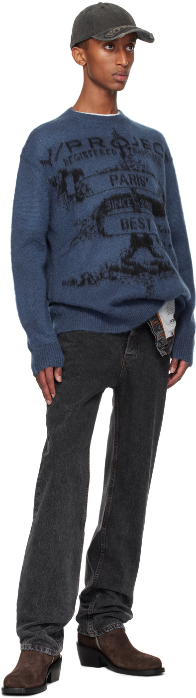 トップス Y/PROJECT Paris Best Jacquard Sweater Y/Project Blue Paris' Best Jacquard Sweater Y/Project