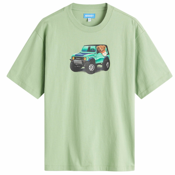 Photo: MARKET Men's 4X4 Bear T-Shirt in Basil