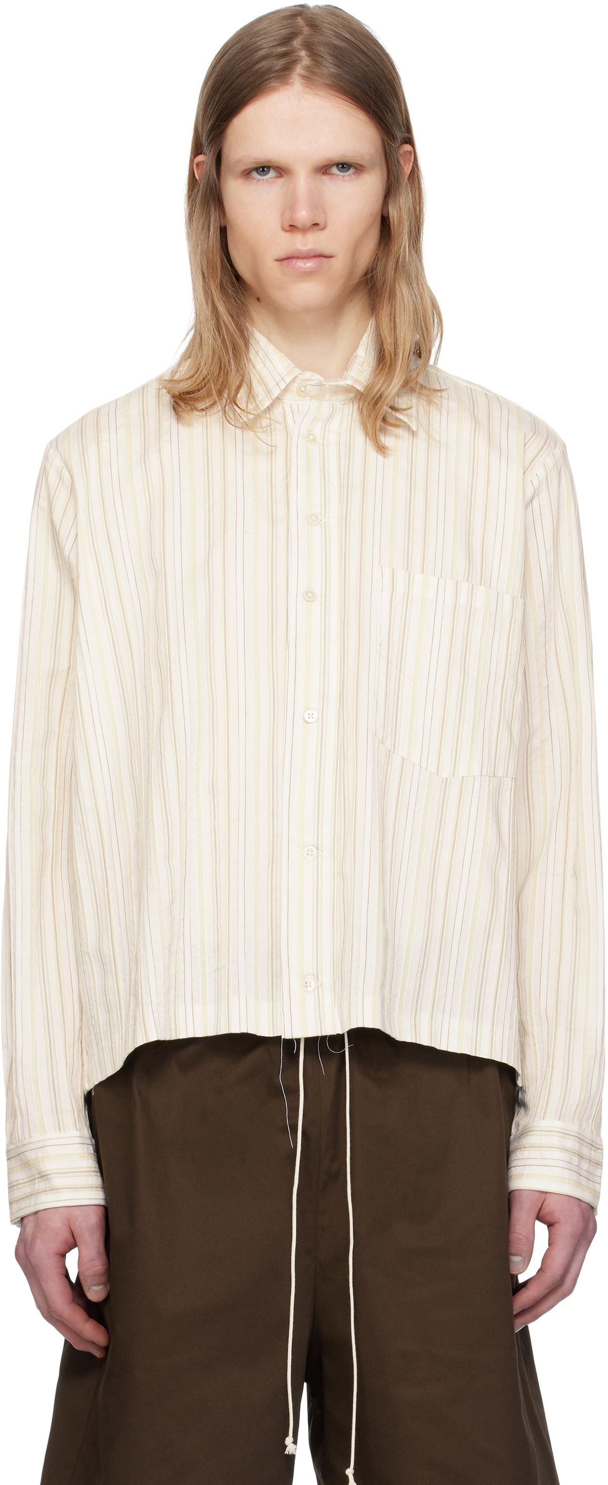 Camiel Fortgens Beige & White Basic Shirt