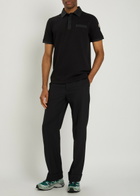Moncler Logo-embroidered Piqué Cotton Polo Shirt Black