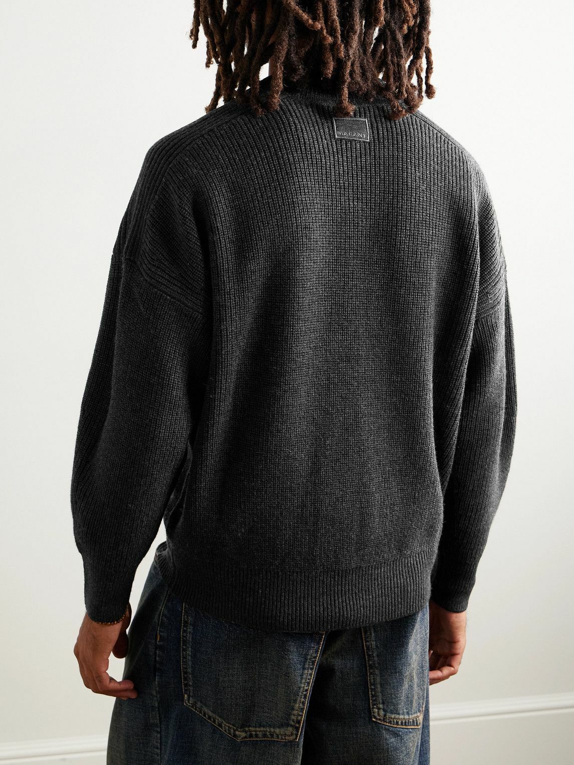 ISABEL MARANT barry wool クルーネック sweater Marant - Barry Merino Wool Sweater - Gray Isabel Marant