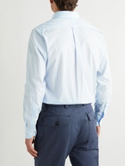 Drake's - Button-Down Collar Striped Cotton-Poplin Shirt - Blue