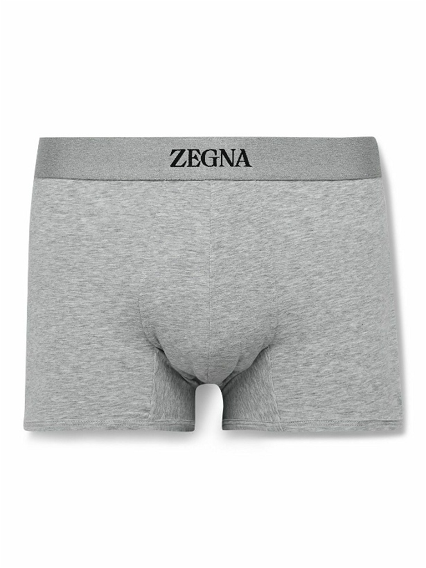 Photo: Zegna - Stretch-Cotton Boxer Briefs - Gray