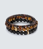 Sydney Evan Set of 3 14kt gold beaded bracelets with gemstones