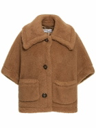MAX MARA Terzo Camel & Silk Teddy Cape
