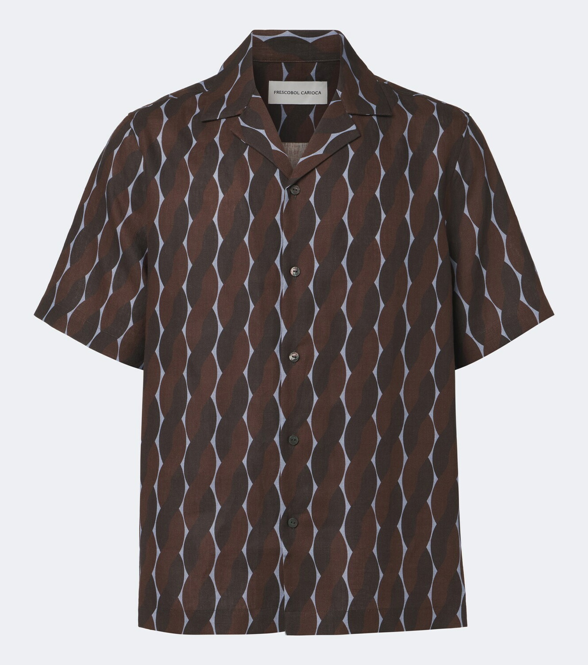 Frescobol Carioca Roberto printed linen bowling shirt