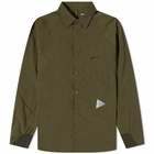 And Wander Men's Fleece Base Overshirt in Khaki