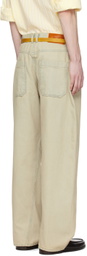 AFTER PRAY Beige Slash Jeans