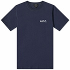 A.P.C. Men's A.P.C Mike Logo T-Shirt in Dark Navy