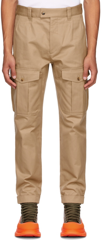 Photo: Alexander McQueen Beige Baggy Military Cargo Pants