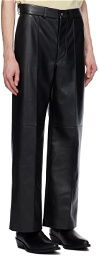 Nanushka Black Dax Regenerated Leather Trousers