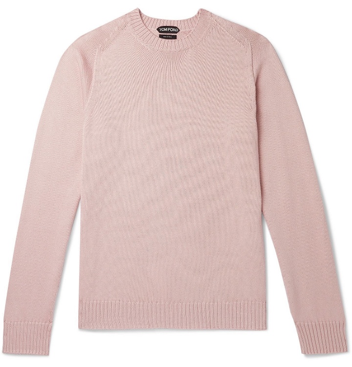 Photo: TOM FORD - Cotton and Silk-Blend Sweater - Pink