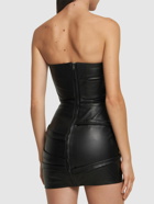 THE ATTICO Strapless Leather Mini Dress