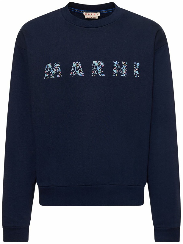 Photo: MARNI - Floral Logo Print Cotton Sweatshirt