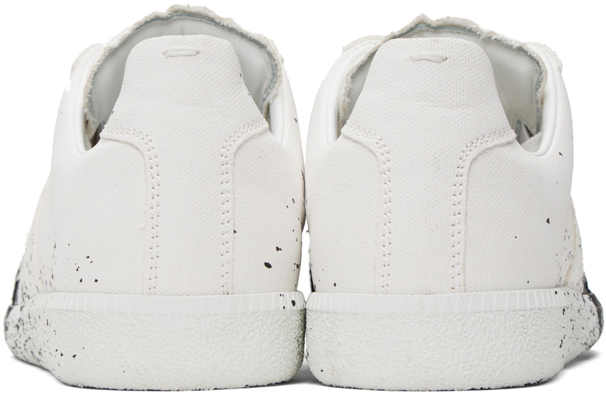 Maison Margiela White & Black Paint Replica Sneakers Maison