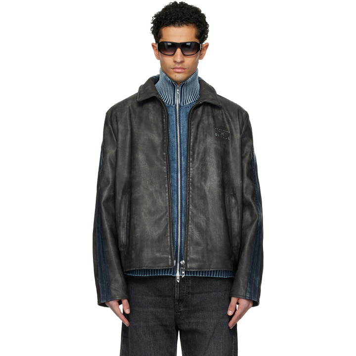Photo: Diesel Black J-Hole Faux-Leather Jacket