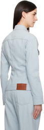 Victoria Beckham Blue Sculptural Denim Jacket