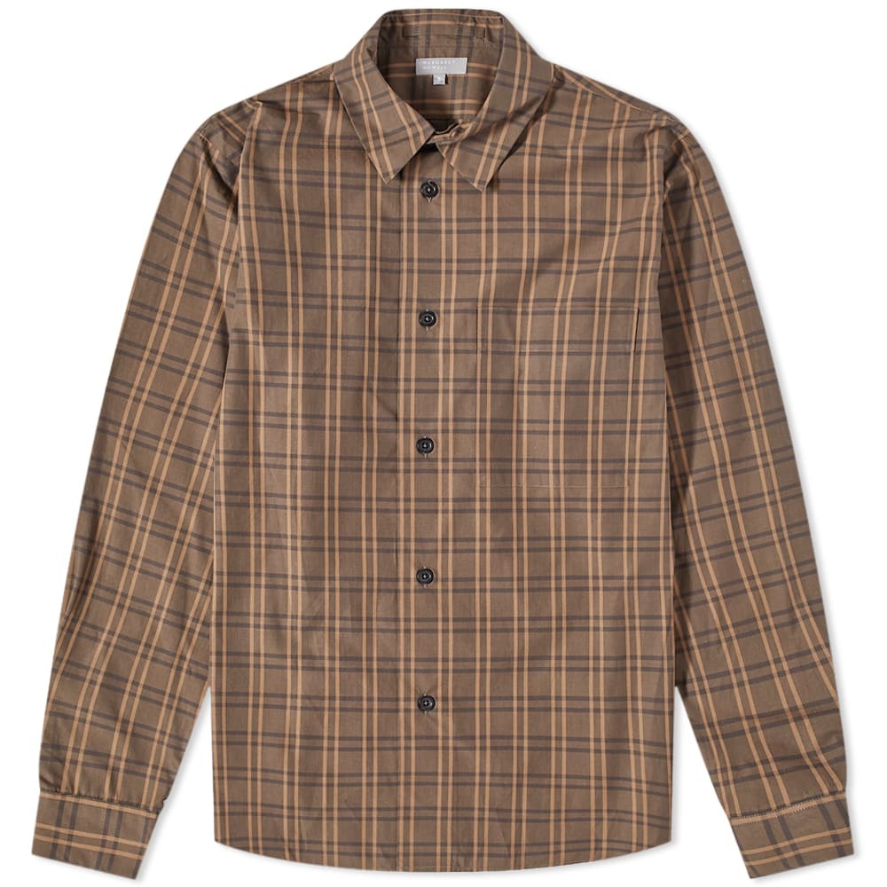 Margaret Howell Men's Bold Check Simple Shirt in Brown