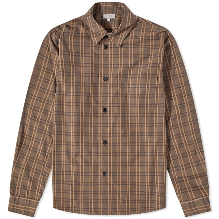 Photo: Margaret Howell Men's Bold Check Simple Shirt in Brown