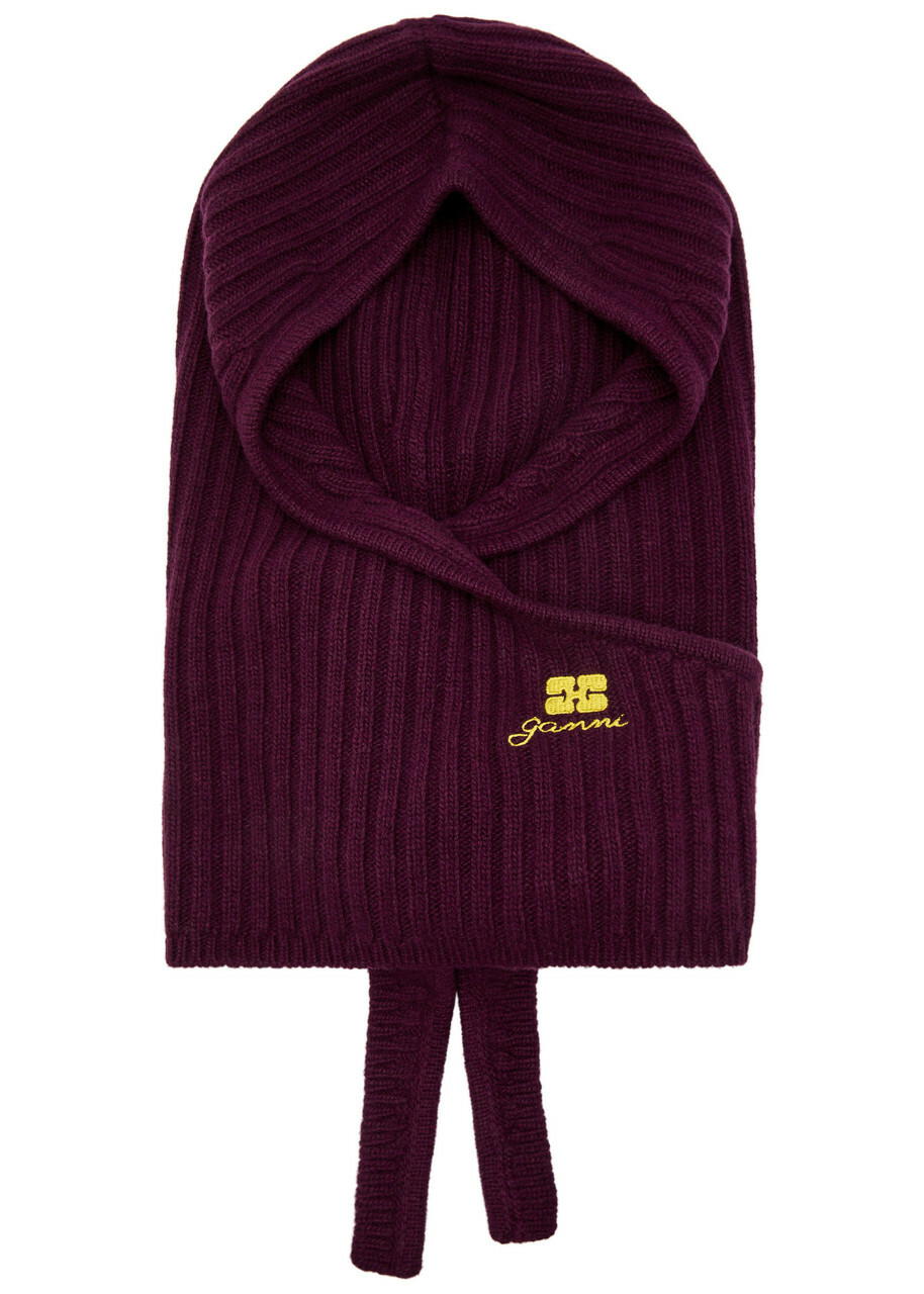 GANNI Women's Soft Wool Balaclava in Corsage GANNI