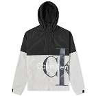 Calvin Klein Men's Bold Logo Blocked Windbreaker in Stratus Grey/Black