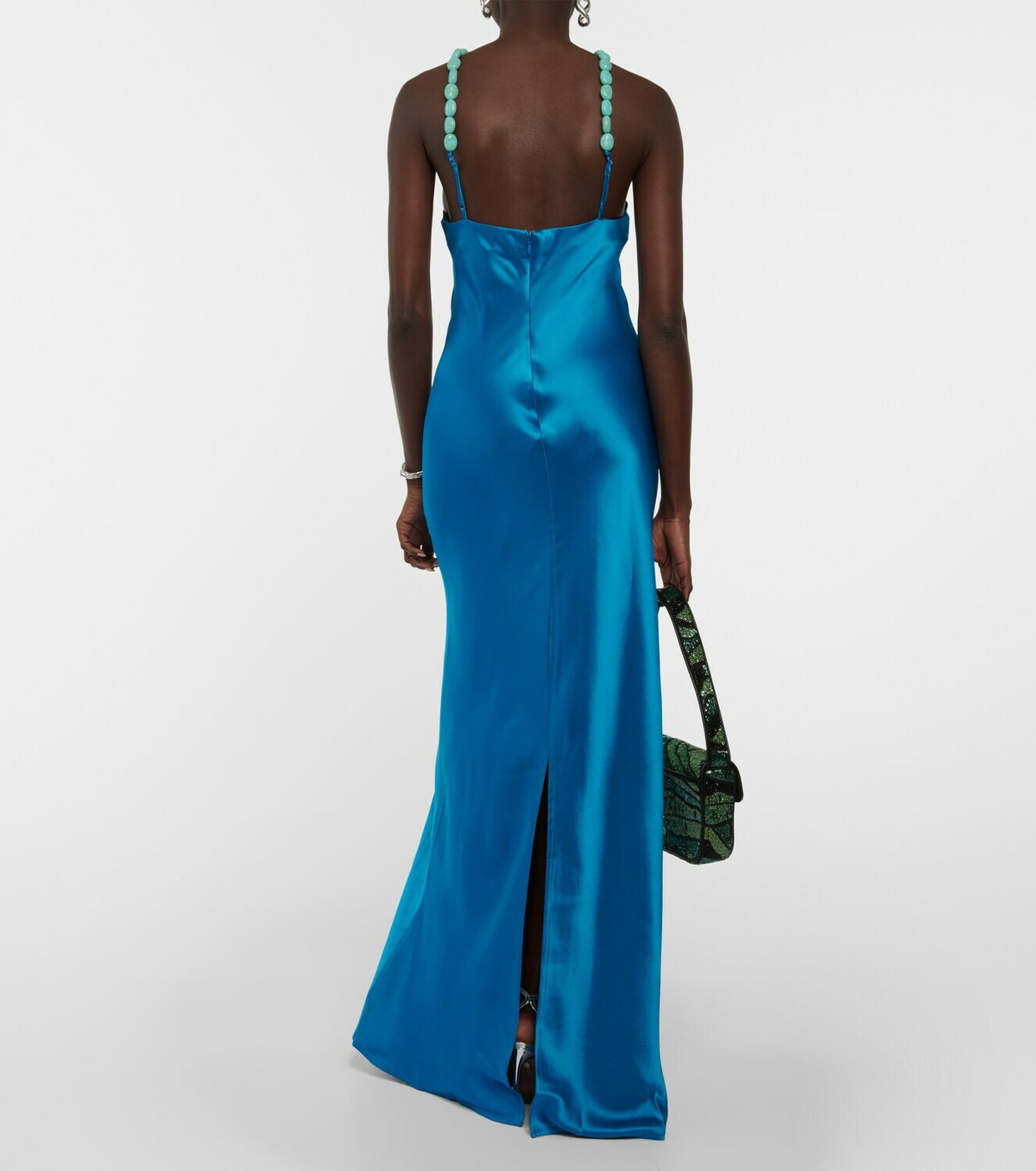 Staud Embellished satin maxi dress Staud