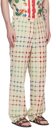 Bode Beige Check Trousers