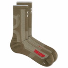 ON x Pleasures x The Loop Socks in Olive