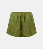 Toteme Monogram silk satin pajama shorts