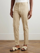 TOM FORD - Tapered Cotton-Blend Twill Chinos - Brown