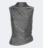 Veronica Beard Mylie jersey lamé top