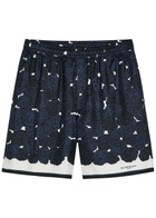 Givenchy Floral-print Silk Shorts Navy