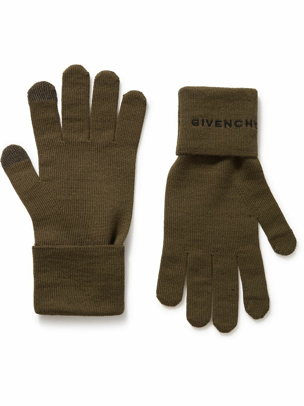 Photo: Givenchy - 4G Logo-Embroidered Wool Gloves