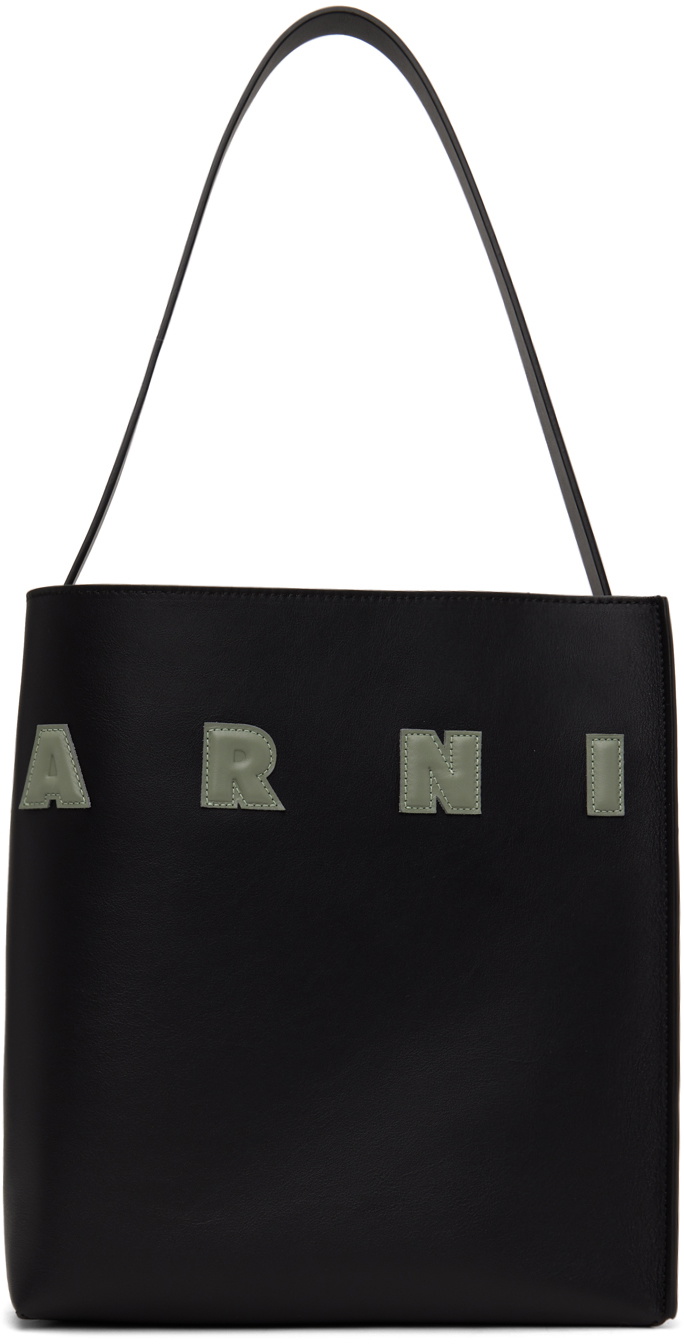 トートバッグ MARNI MUSEO TOTE BAG\tSHMQ0043Q1\tP2644\tZ599N\tBLUE/BLACK Marni Museo Leather Tote Bag | Black | FARFETCH