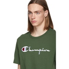 Champion Reverse Weave Green Script Logo T-Shirt